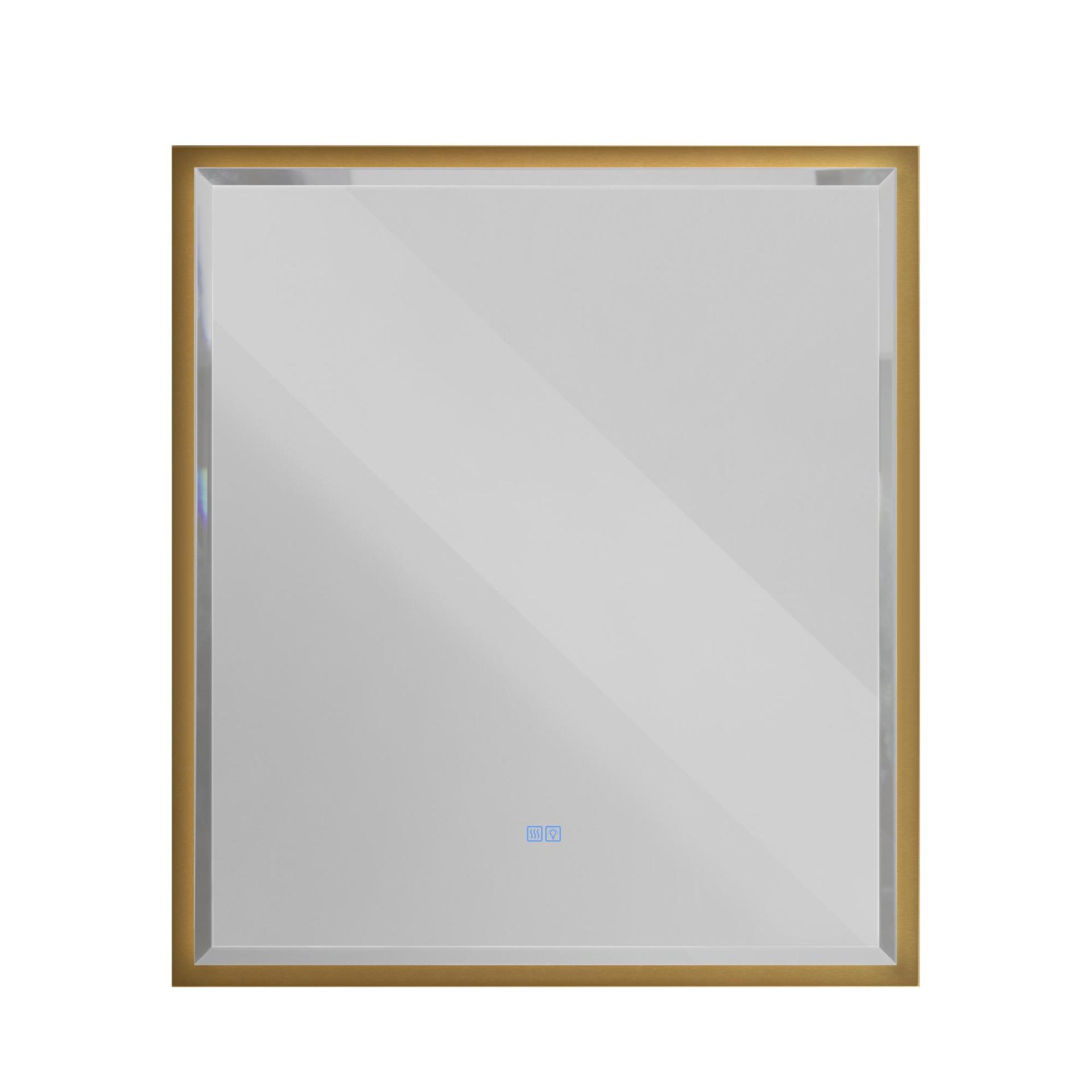 Зеркало Cezares 100х90 CZR-SPC-INT-1000-900-LED-TCH-WARM-BORO с подсветкой, брашированное золото