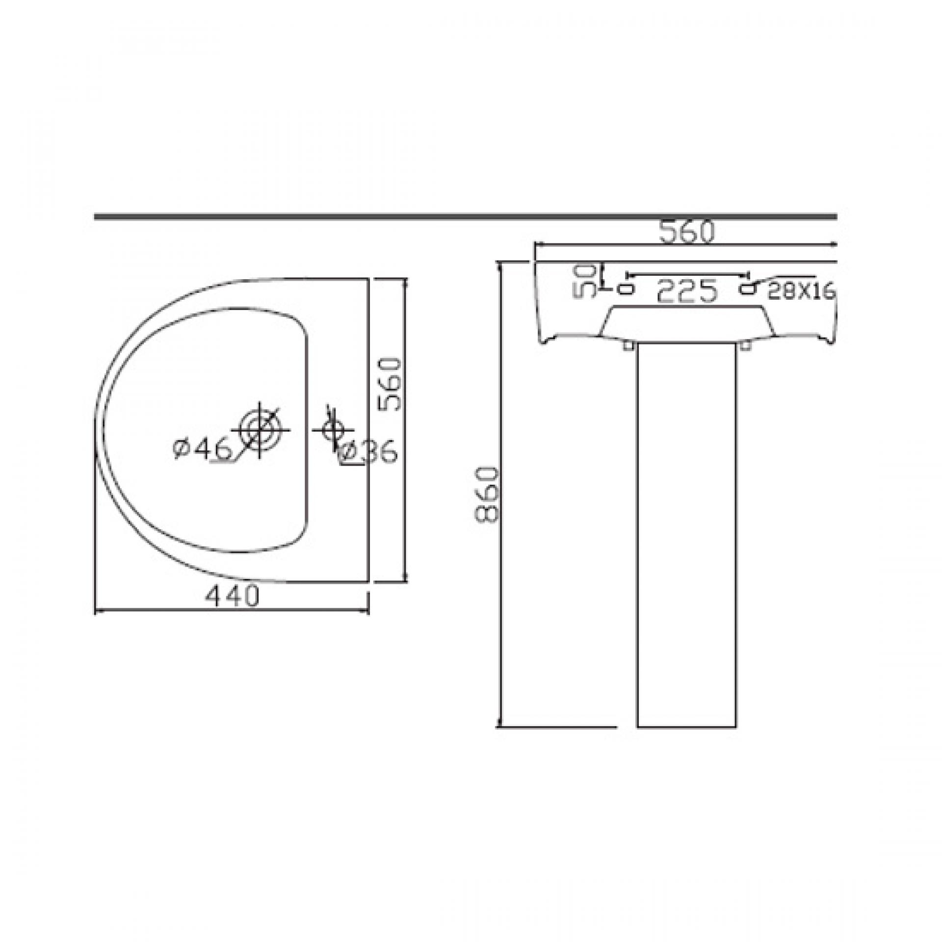 Раковина 56 см BelBagno Flay BB0115L