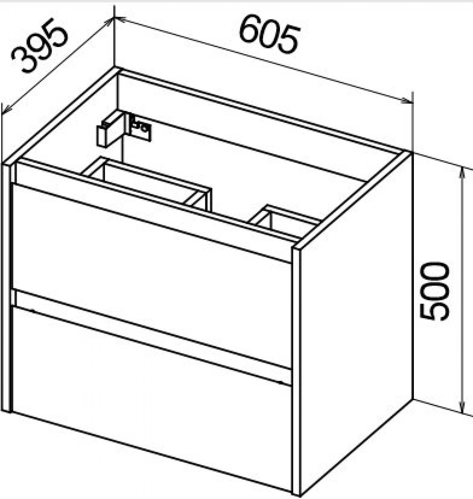 Тумба для комплекта BelBagno KRAFT 39-600/390-2C-SO-PG pietra grigio