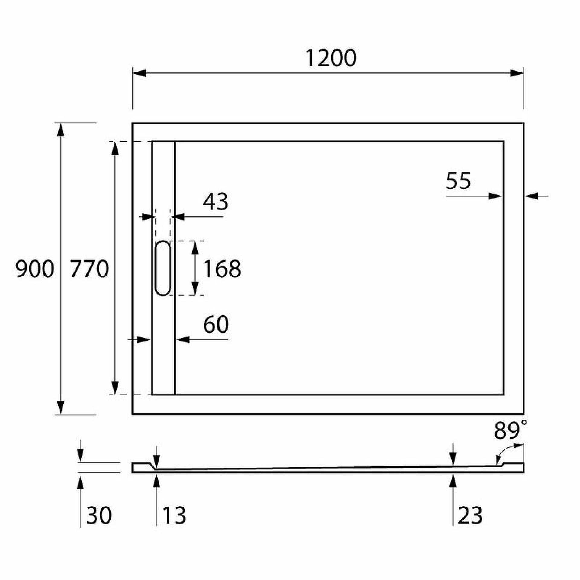 Поддон для душа Cezares Tray AS 120x90 TRAY-AS-AH-120/90-30-NERO, черный матовый