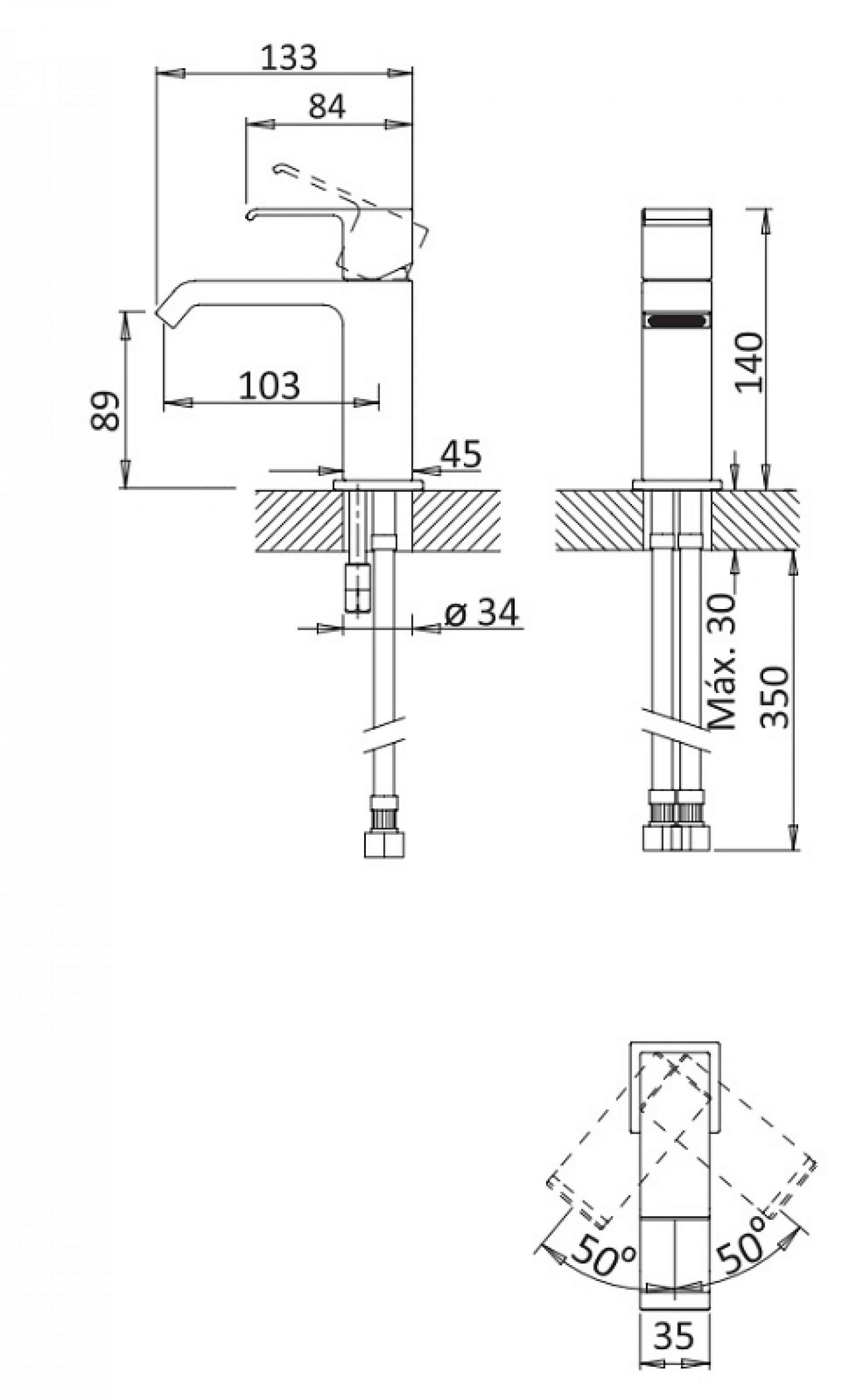 Смеситель для раковины Cezares PORTA-LS1-NOP, черный