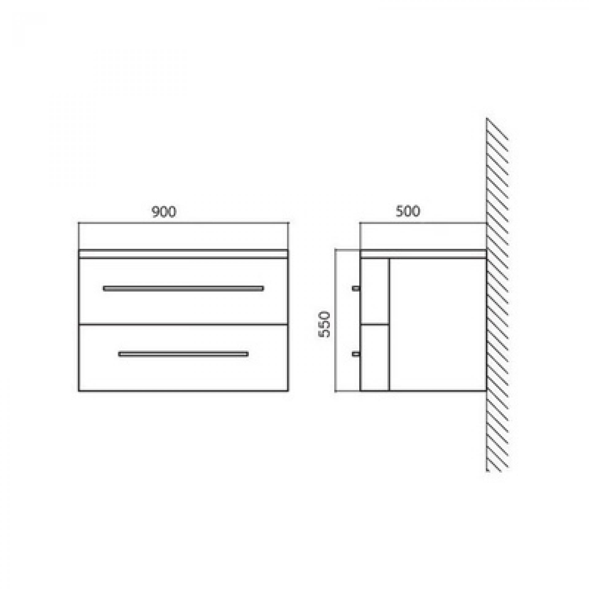 Тумба для комплекта BelBagno Prospero BB900DCN2C/BL-BB900TPL bianco lucido