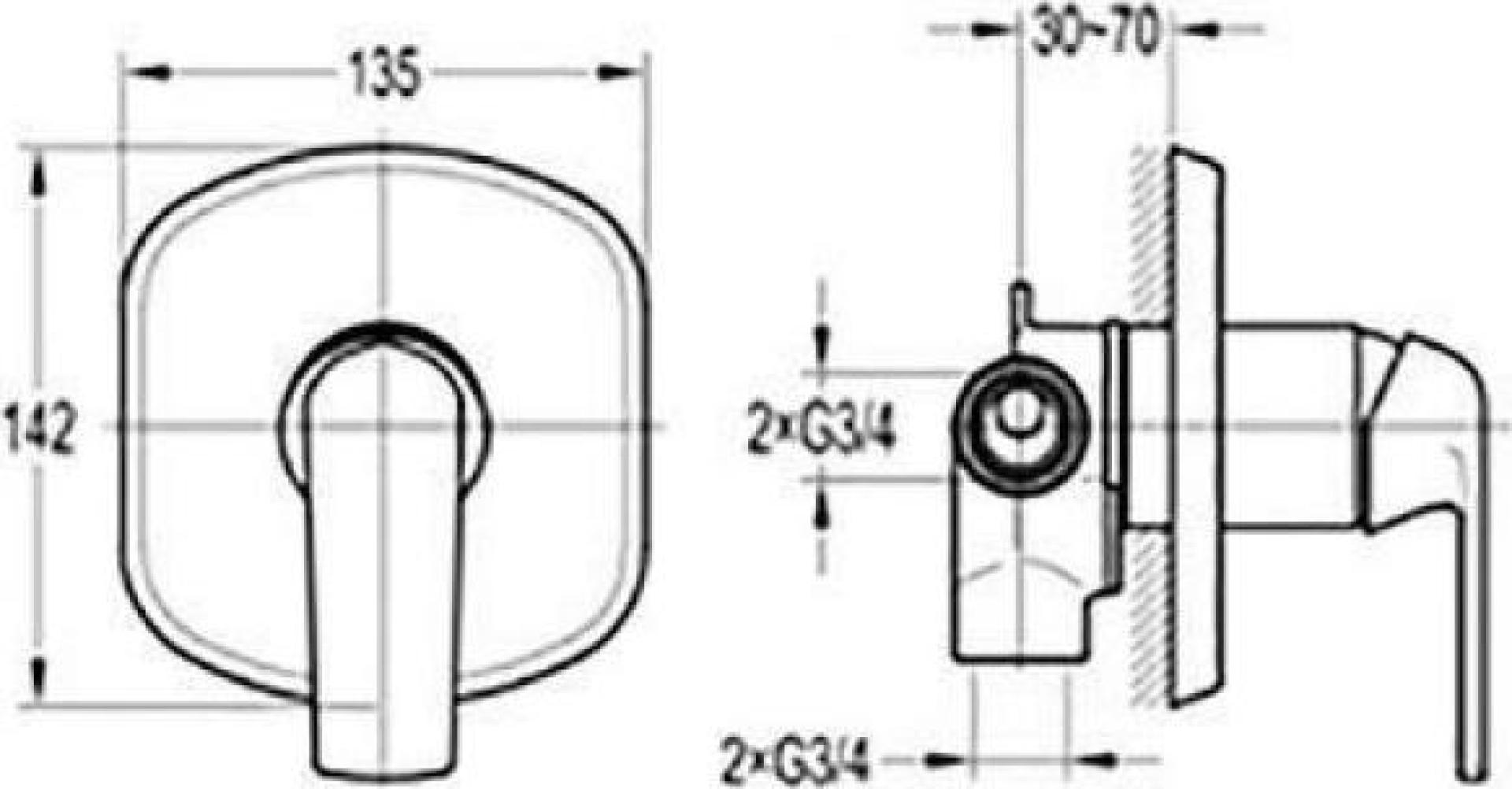 Переключатель потоков Cezares GLOBO-F-DEV4-01, хром