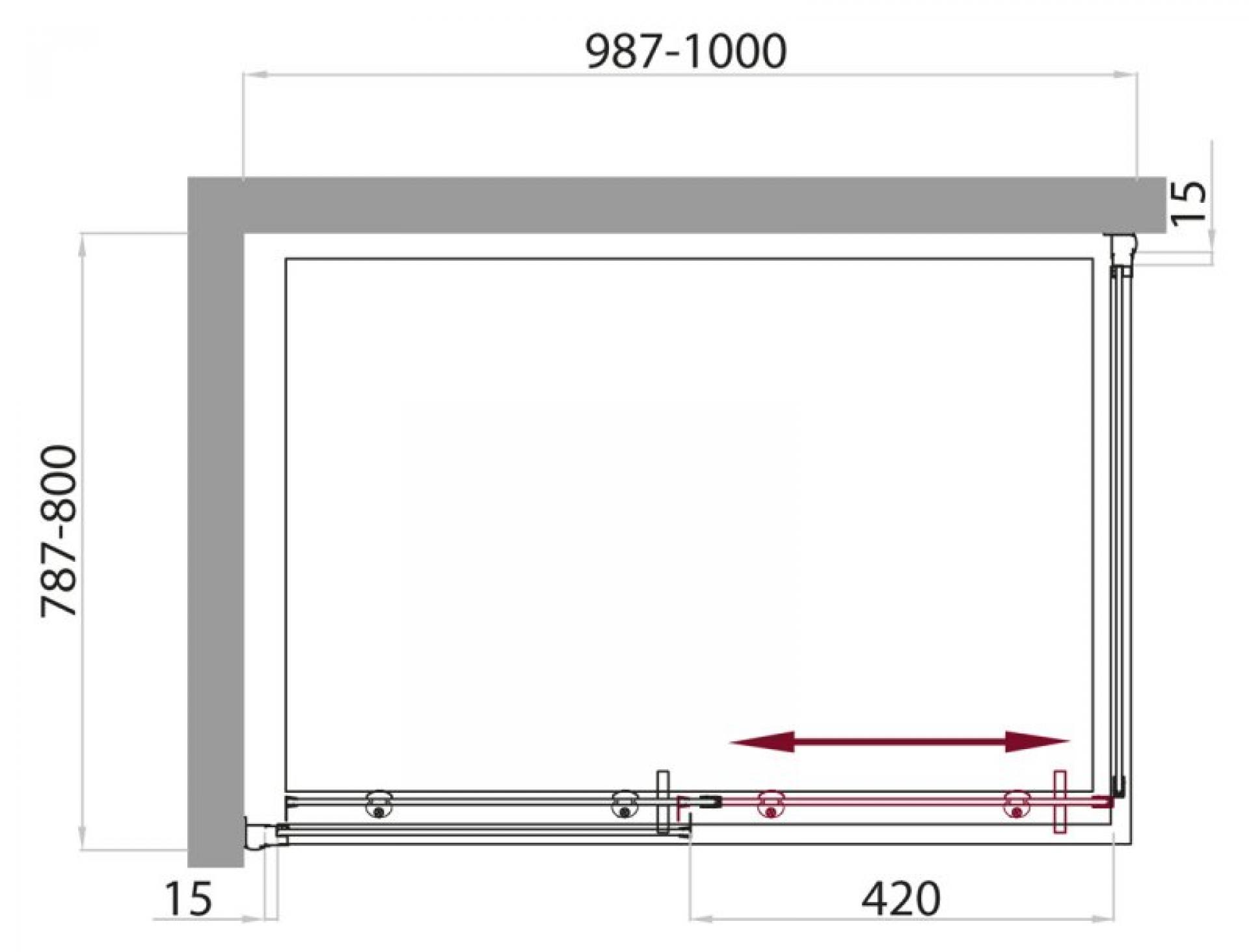 Душевой уголок BelBagno UNO-AH-1-100/80-P-Cr