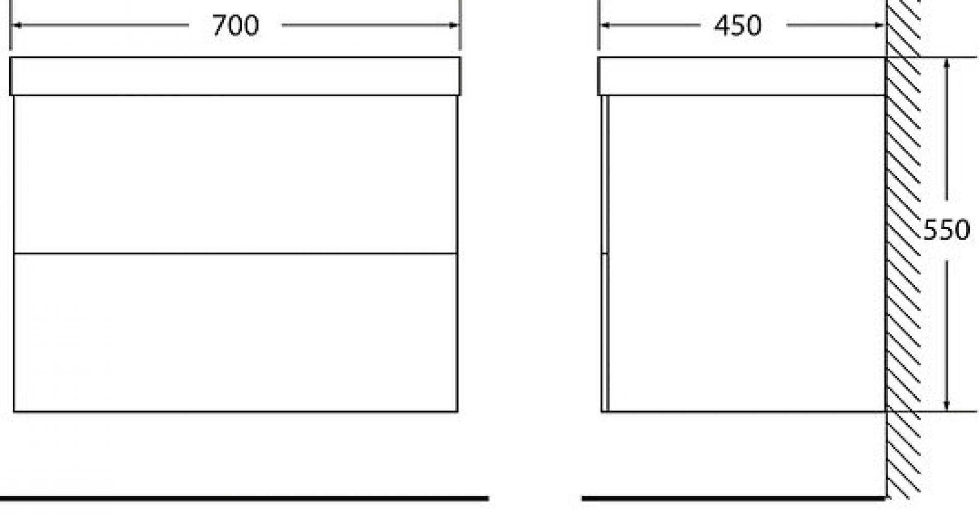 Тумба для комплекта BelBagno REGINA-700-2C-SO-BO-P bianco opaco