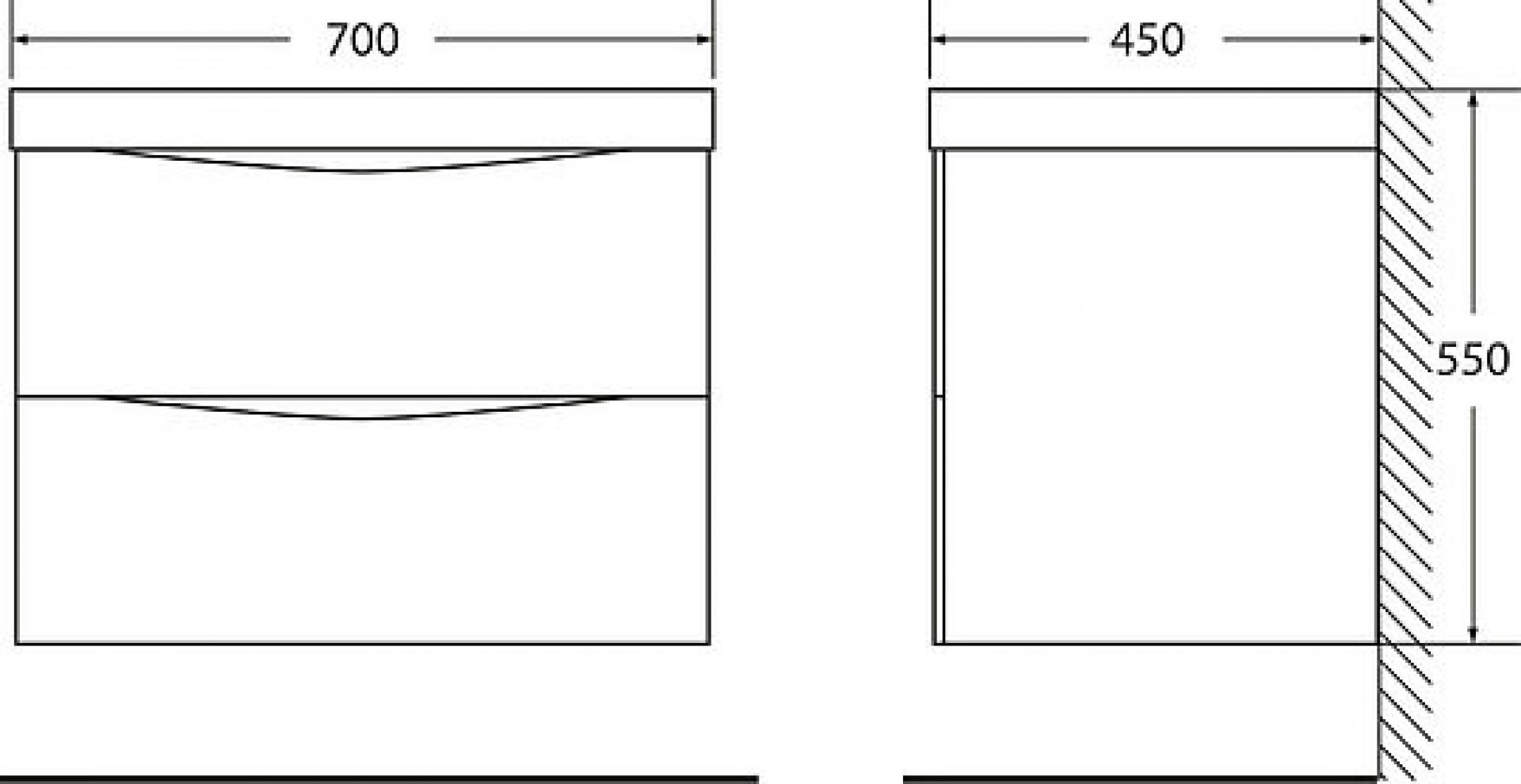 Тумба для комплекта BelBagno MARINO-700-2C-SO-CTO-P cioccolato opaco