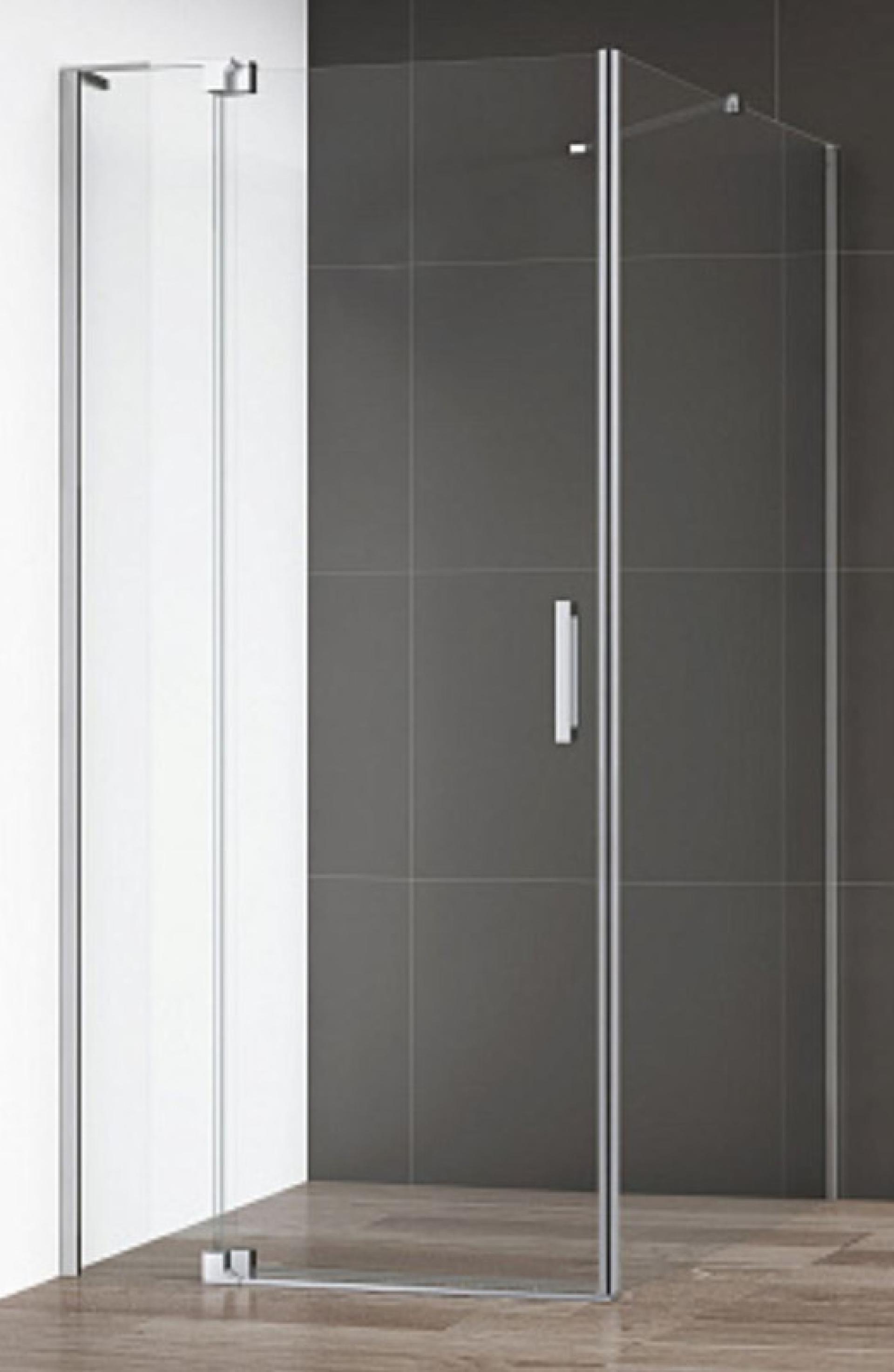 Перегородка душевая Cezares Slider 83.7 SLIDER-90-GL-FIX-GRIGIO-GM профиль оружейная сталь, стекло тонированное