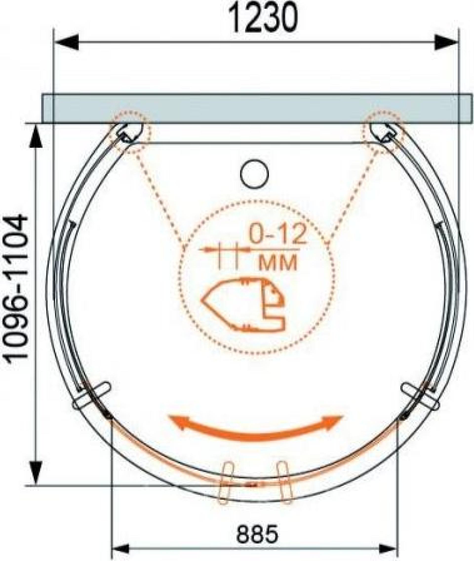 Поддон для душа Cezares TRAY-A-MODENA-O-123/110-15-W