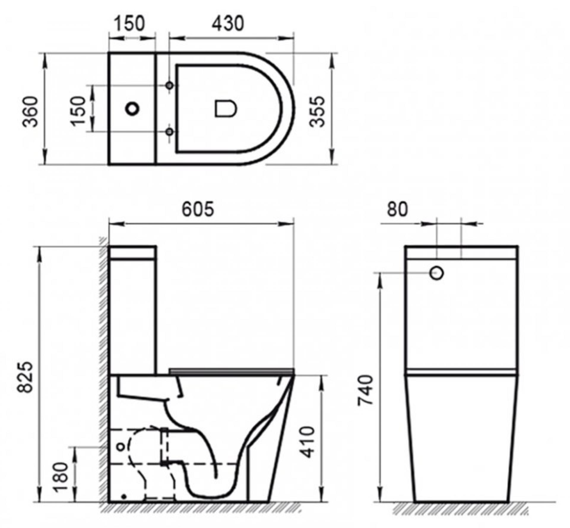 Чаша для унитаза-компакта BelBagno Flay-R BB2149CPR