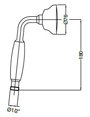 Ручной душ Cezares Czr CZR-U-D1FC-01-M хром
