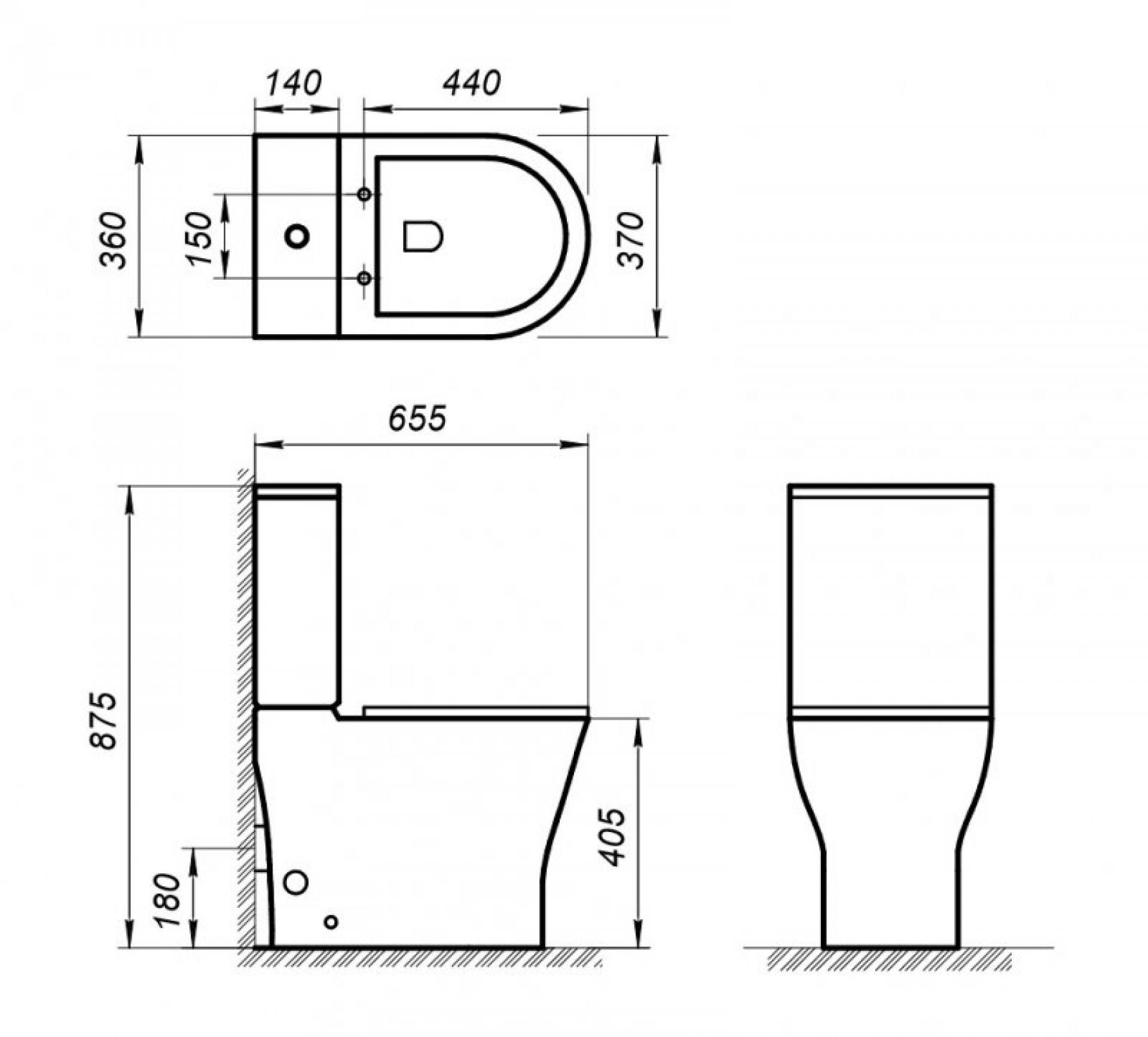 Чаша для унитаза-компакта BelBagno Acqua BB340CPR безободковая