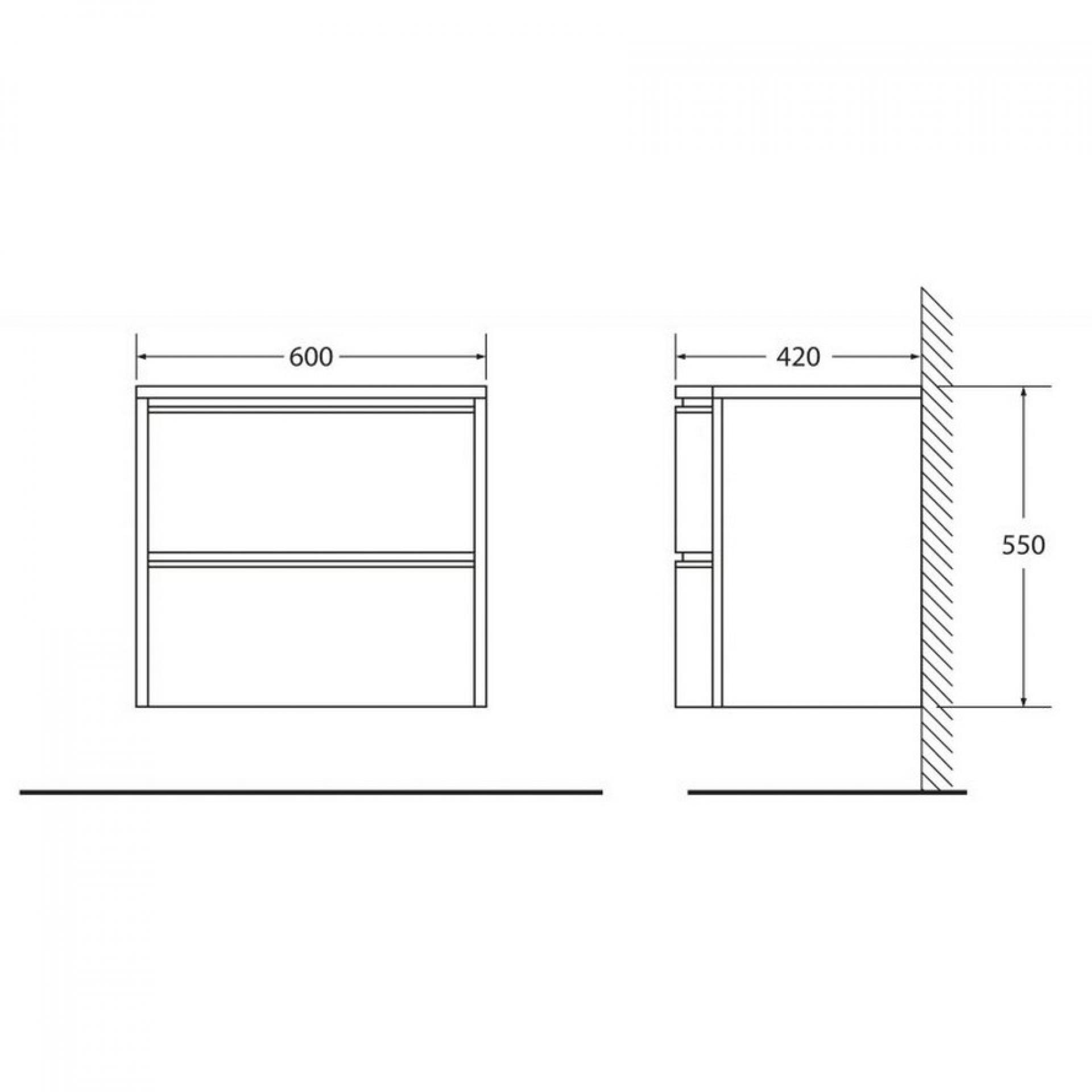 Тумба для комплекта BelBagno Prospero BB600DVC/BL bianco lucido