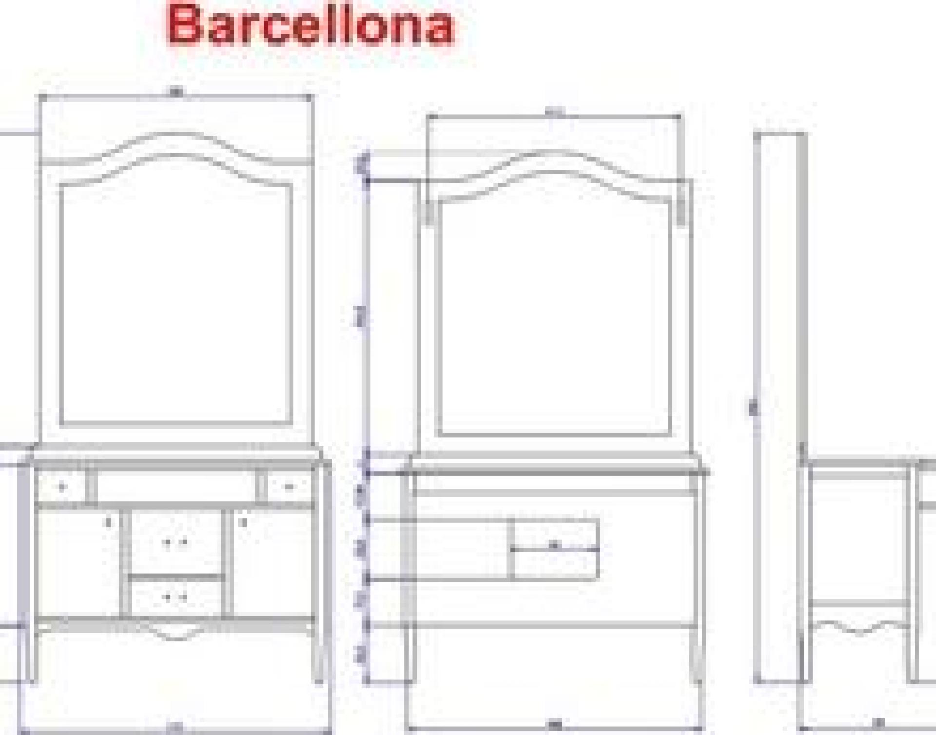 Зеркало 115 см Cezares Barcellona BAR.SP.601 bianco laccato opaco