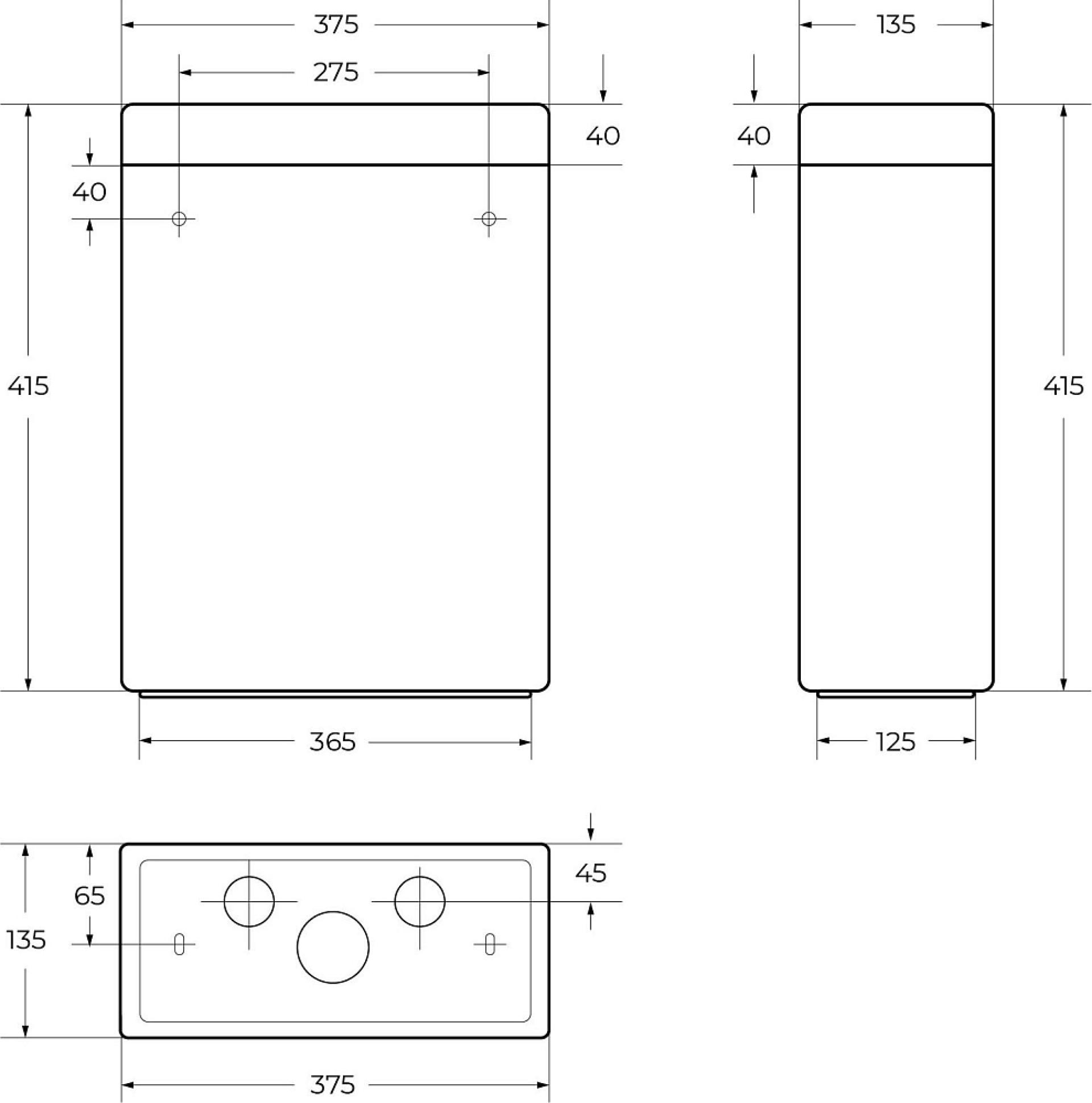 Бачок для унитаза Cezares Stylus CZR-151-T, белый