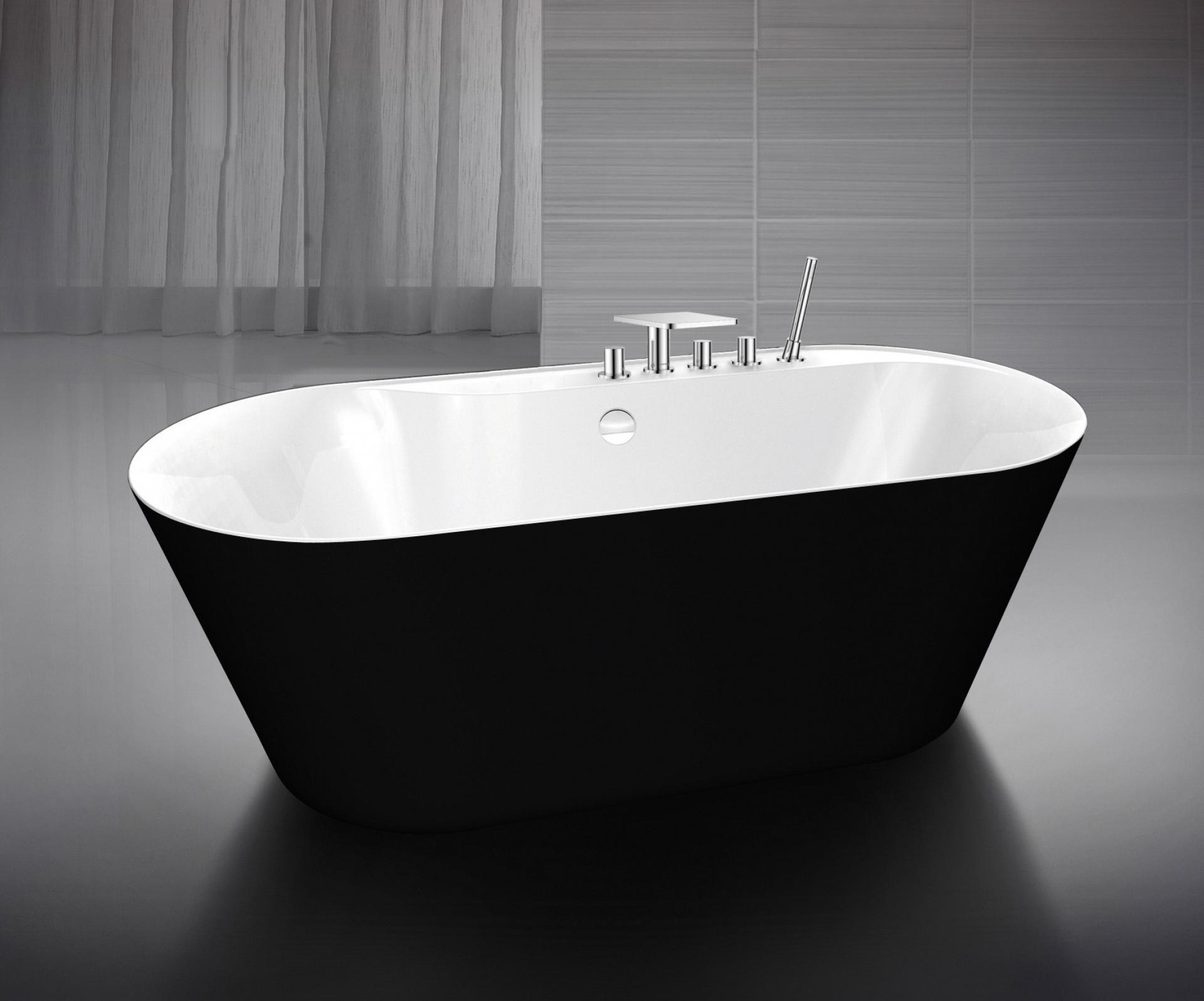 Акриловая ванна 178х84 BelBagno BB14-NERO/BIA