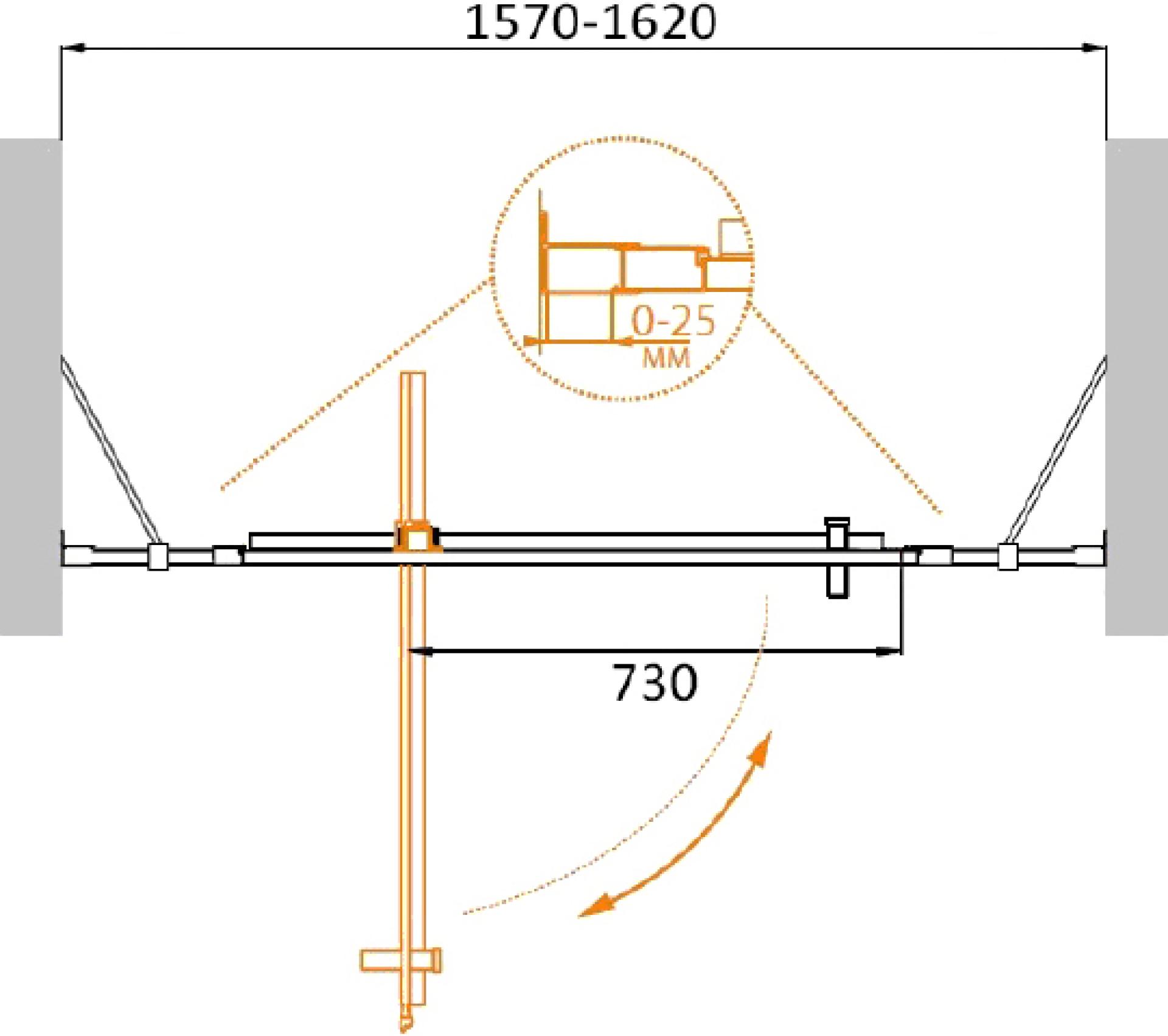 Душевая дверь в нишу Cezares MOLVENO-BA-12-100+60-P-Cr стекло punto