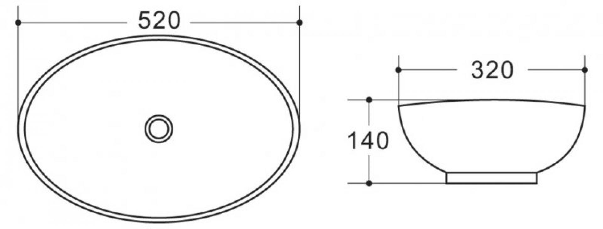 Раковина накладная 52 см Belbagno BB1147