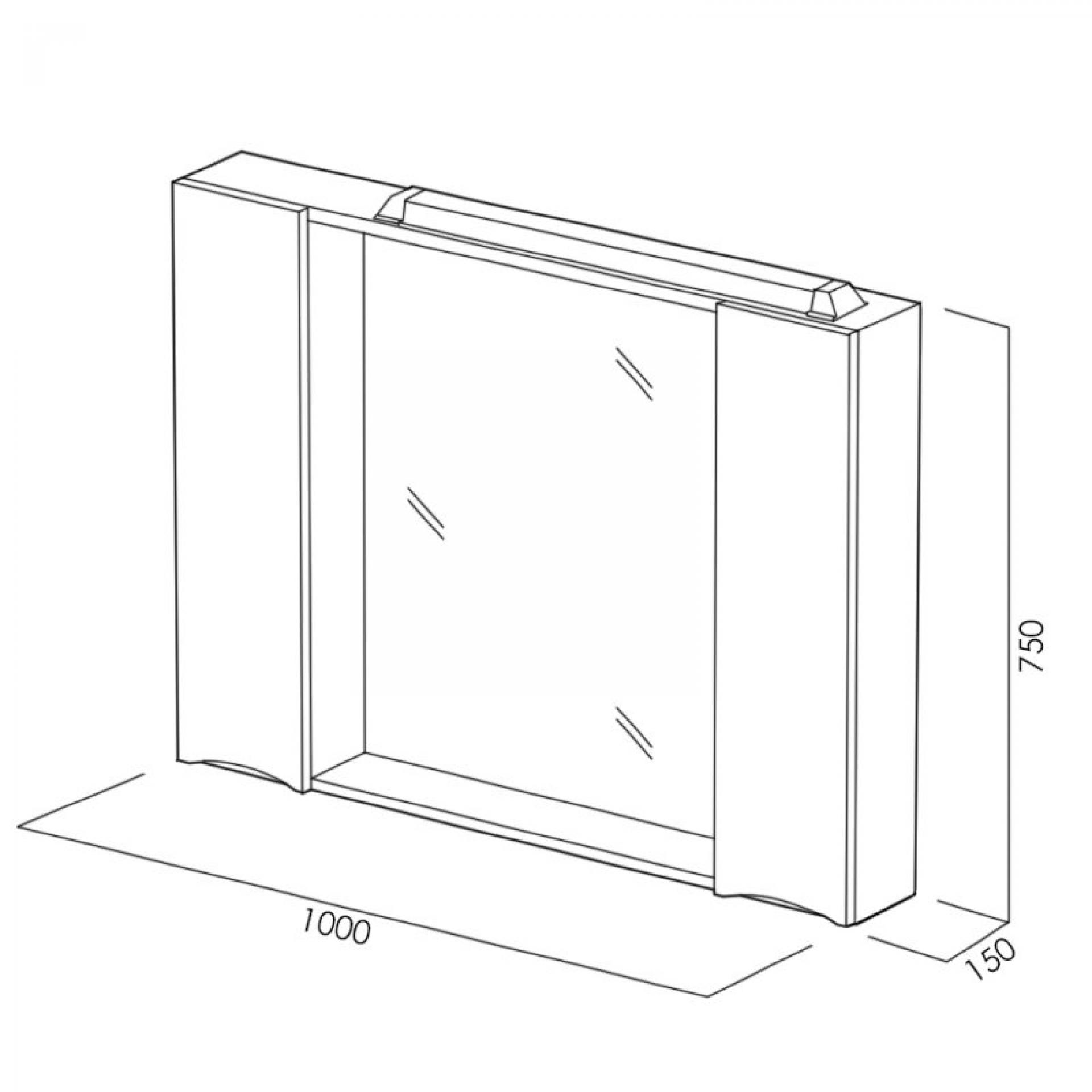 Зеркало-шкаф 100 см BelBagno MARINO-SPC-1000/750-2A-BL-P