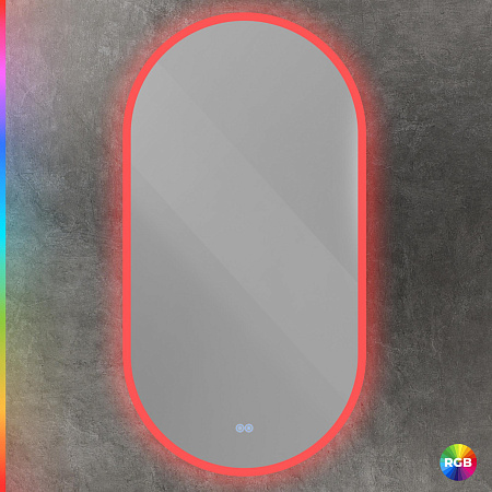 Зеркало Cezares 55х105 CZR-SPC-ELS-550-1050-RGB-TCH с подсветкой