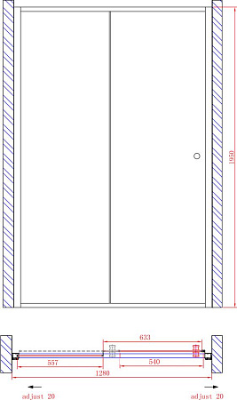 Душевая дверь в нишу Cezares Anima W BF1 130 P Cr