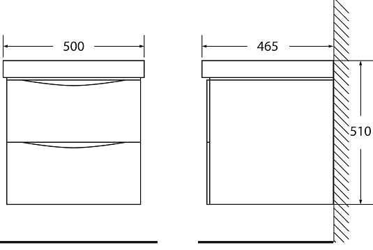 Тумба с раковиной BelBagno Fly 50 bianco lucido