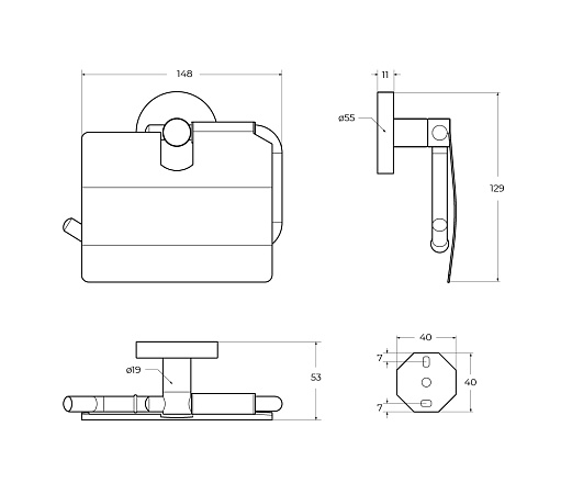 Держатель туалетной бумаги Cezares Relax RELAX-PH-GM оружейная сталь
