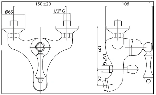 Смеситель для ванны с душем Cezares Margot MARGOT-VDPMS-01-M хром