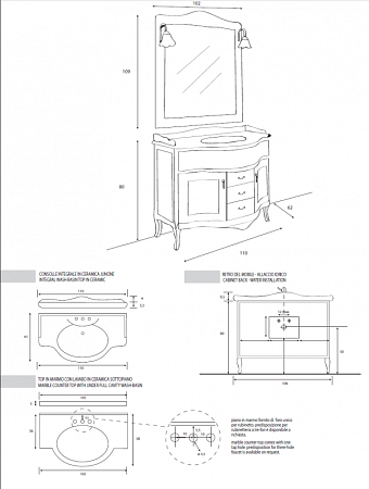 Тумба для комплекта Cezares Andama ANDAMA.BA.Noc noce