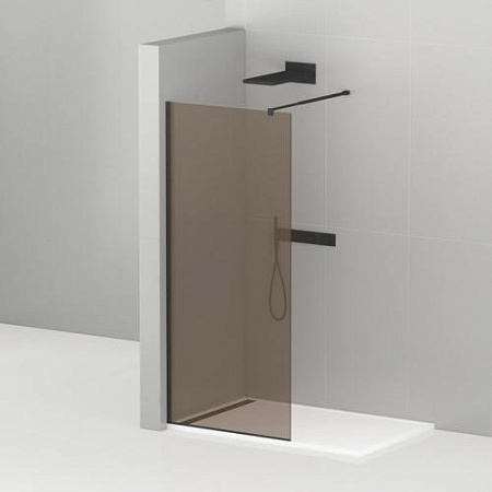 Перегородка душевая Cezares Liberta 100 LIBERTA-100-BR стекло тонированное