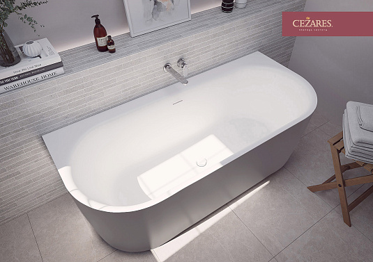 Акриловая ванна Cezares Metauro 180х80 METAURO-INT-Wall-180-80-60-G-W-MATT серый матовый