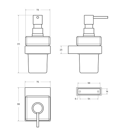 Дозатор жидкого мыла Cezares Slider SLIDER-SOIS-V-GM оружейная сталь