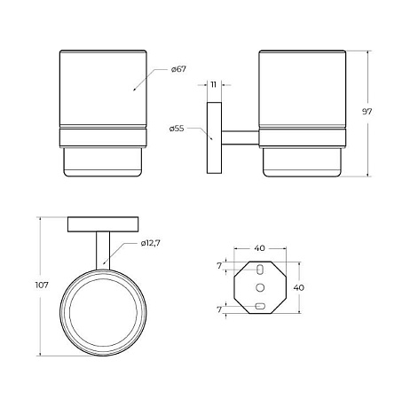 Стакан для зубных щеток Cezares Relax RELAX-TUMS-BORO брашированное золото