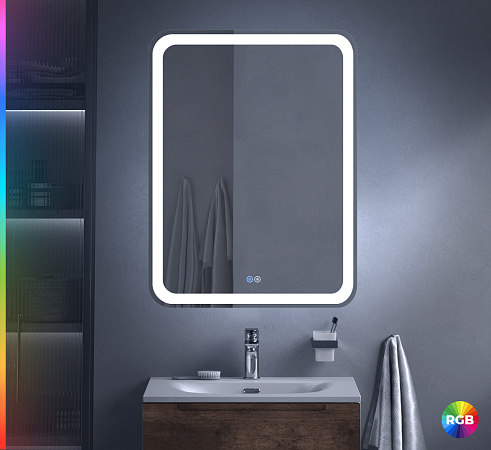 Зеркало Cezares 60х80 CZR-SPC-MC-600-800-RGB-TCH с подсветкой
