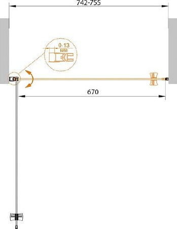 Душевая дверь в нишу Cezares ECO-O-B-1-75-P-Cr стекло punto