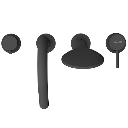 Смеситель на борт ванны Cezares Leaf LEAF-BVDM4-L-NOP черный матовый