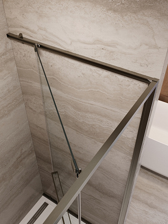 Душевая дверь Cezares LUX-B-FS-1-90-C-GM, 90х195, профиль оружейная сталь, стекло прозрачное