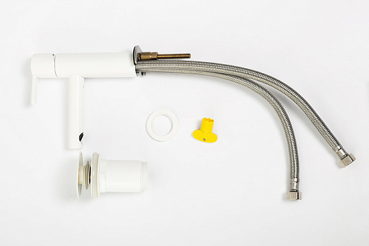 Смеситель для раковины Cezares Leaf LEAF-LSM1-BIO белый матовый