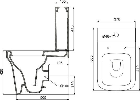 Унитаз-компакт BelBagno Marco BB118CP с бачком BB118T