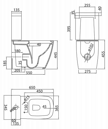 Унитаз-компакт BelBagno Alpina-R BB0159CPR с бачком BB0159T безободковый