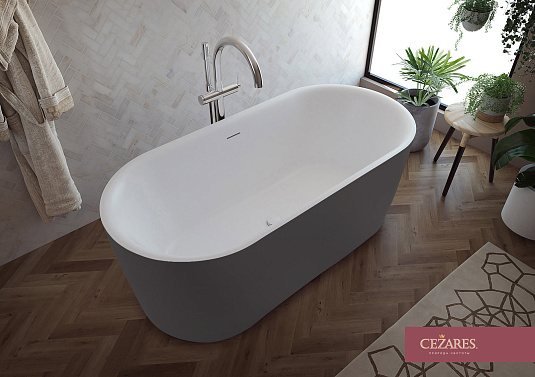 Акриловая ванна Cezares Metauro 180х80 METAURO-INT-Central-180-80-60-G-W-MATT серый матовый
