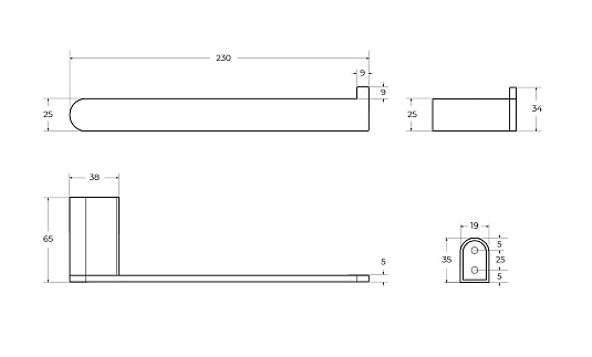 Полотенцедержатель Cezares Stylus STYLUS-TH02-BORO брашированное золото