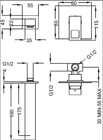 Смеситель для раковины Cezares MOLVENO-BLS1-01-W0, хром