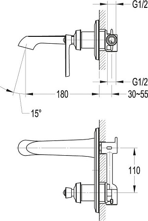 Смеситель для раковины Cezares LIBERTY-BLI-01, хром