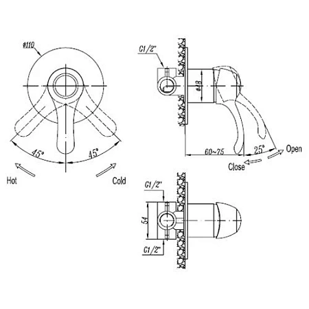 Душ гигиенический  Cezares Lira LIRA-DIM-02/CZR-IFSC1-02