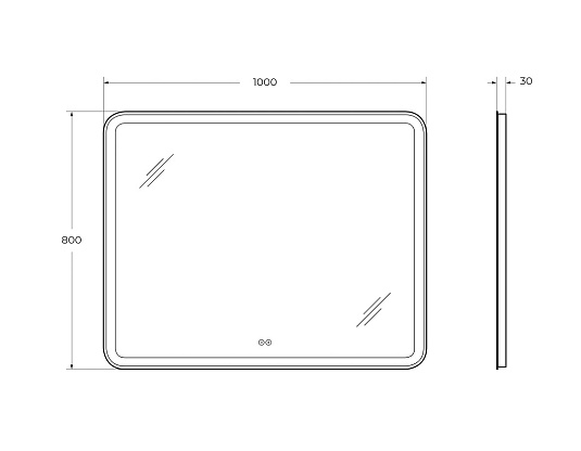 Зеркало Cezares 100х80 CZR-SPC-MC-1000-800-RGB-TCH с подсветкой