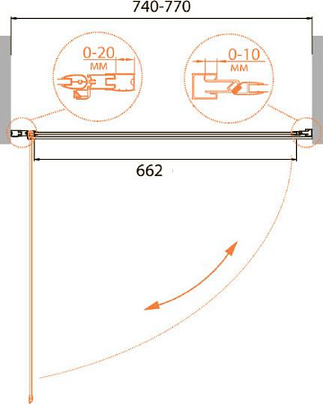Душевая дверь в нишу Cezares RELAX-75-P-Bi-R стекло punto