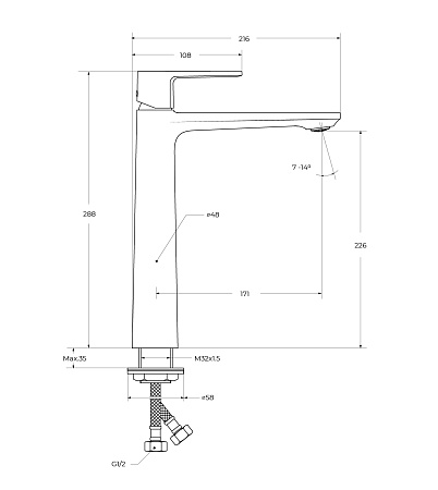 Смеситель для раковины Cezares Lux LUX-LC-01-W0 хром