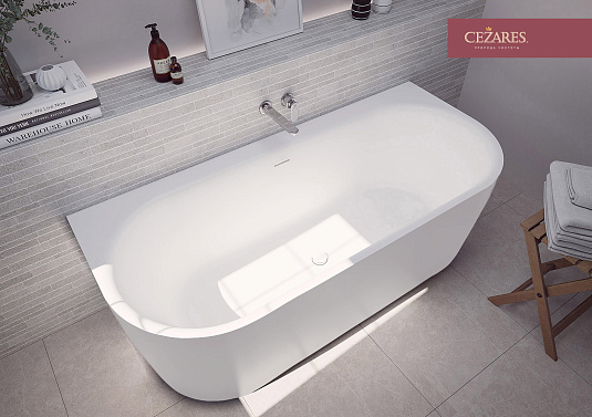Акриловая ванна Cezares Metauro 180х80 METAURO-INT-Wall-180-80-60-W-MATT белый матовый