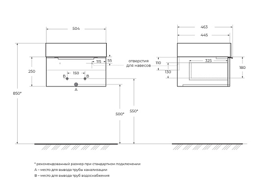 Тумба под раковину Cezares Premium 50 55415 Verde opaco