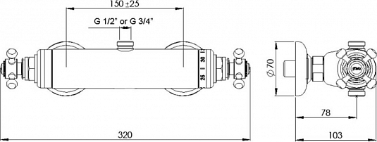 Смеситель для душа Cezares GOLF-DS-T-02, бронза